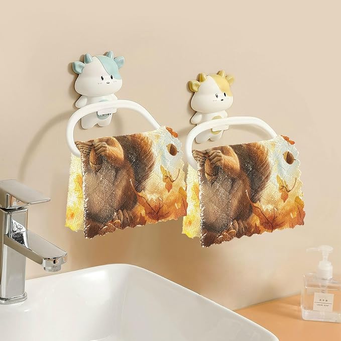 Kitchen Towels Cute Squirrel Autumn Leaves Tree Dish Towels Multipurpose - Image 5
