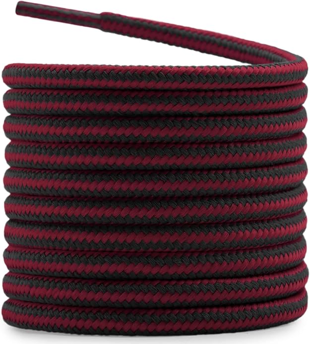 DELELE 2 Pair Round Boot Laces Outdoor Hiking Walking Shoelaces Dual Coloured by DELELE