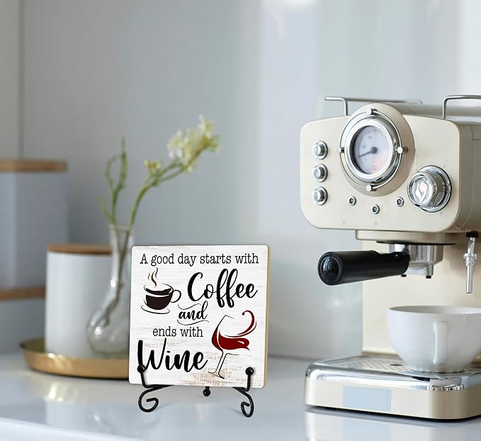 Coffee And Wine Desk Decor Sign, Rustic Wooden Sign - Image 6