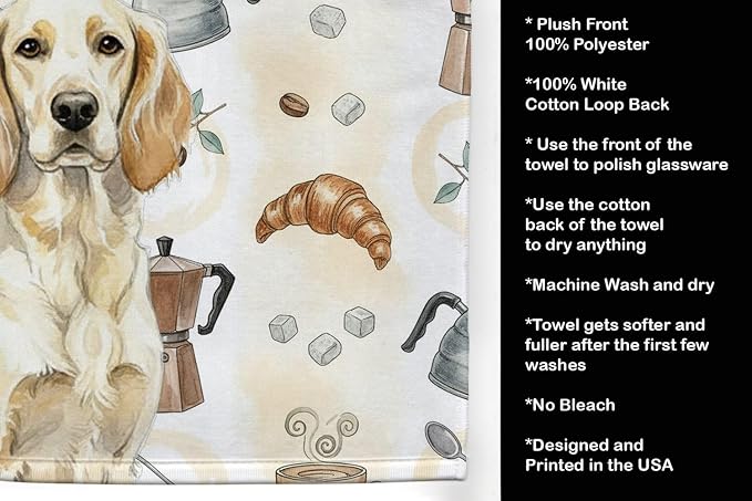 Caroline's Treasures Lemon Belton English Setter Coffee Bar Kitchen Towel - Image 4