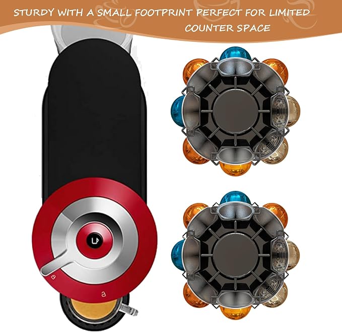 BLACKSMITH FAMILY Coffee Pods Holder Organizer, 360 Degrees Revolving Pod - Image 8