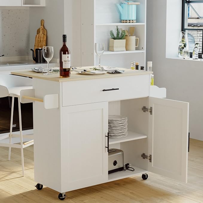 IRONCK Rolling Kitchen Island Table on Wheels - Image 2