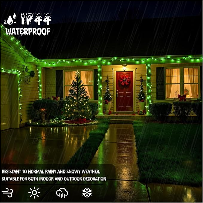 13FT 50-Count Green Christmas Lights, Incandescent Mini String Lights - Image 7
