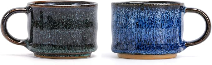 Espresso Cups Set of 2, Espresso Shot Cups, 2 ounce Ceramic Expresso Cups by RISTEASO
