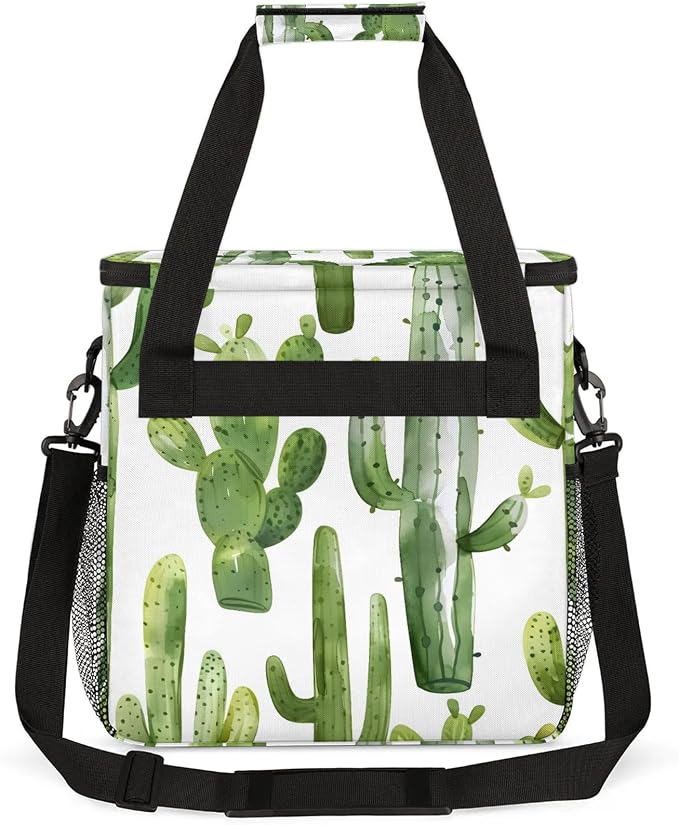 Green Cactus Coffee Maker Carring Bag, Large Insulated Storage Organizer Case - Image 5
