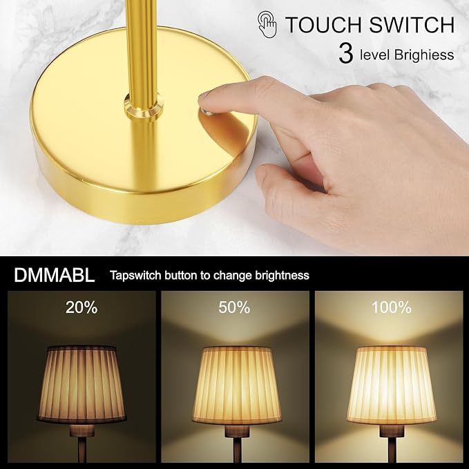 FRIDEKO HOME Rechargeable Table Lamp Gold - Image 5