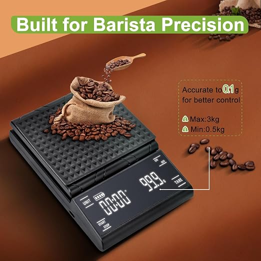 Coffee Scale with Timer, Rechargeable Espresso Scale & Coffee Bean Scale - - Image 6
