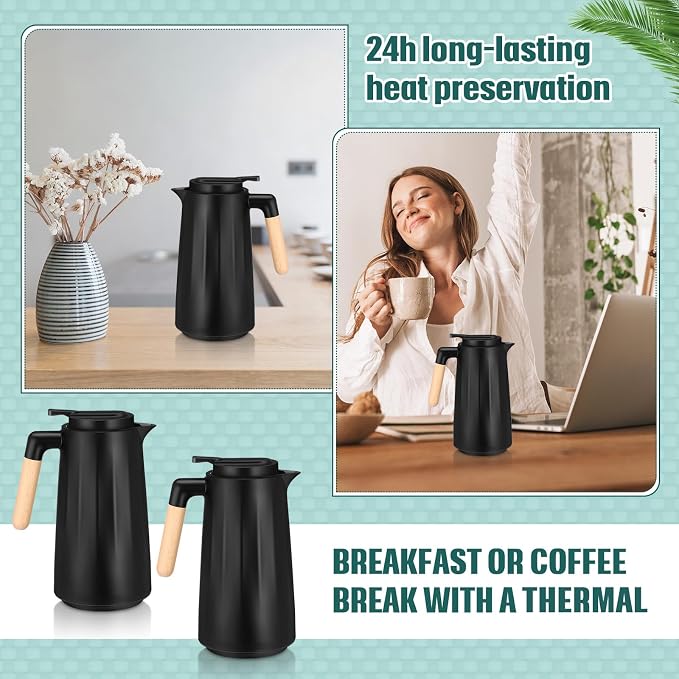 Ziliny 2 Pcs 34 oz Thermal Coffee Carafe - Image 6
