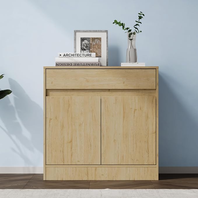 Housoul Buffet Cabinet with 2 Doors and Drawer, Coffee Bar Cabinet with - Image 8