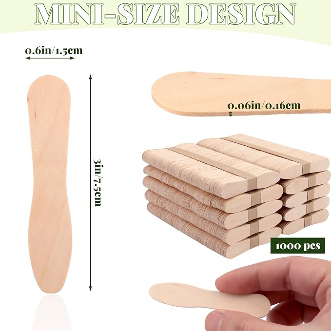 1000 PCS Small Wooden Spoons, Mini Disposable Ice Cream Tasting Spoons - Image 3