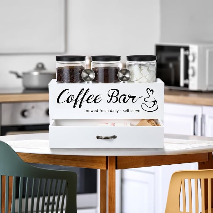 3 Pcs Coffee Bar Containers Set Include Coffee Sugar Container - Image 4