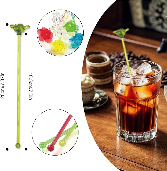 30 Pieces Swizzle Sticks Cocktail Stirrers Plastic - Image 2