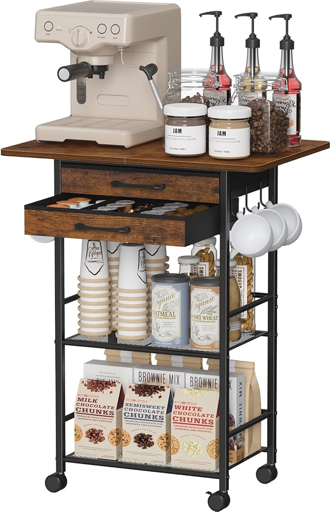Snughome 5 Tier Rolling Coffee Cart by Snughome