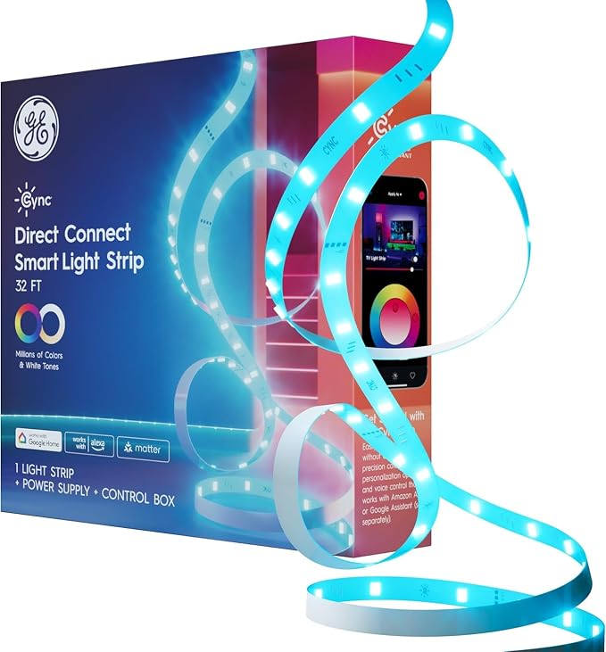 GE Cync Smart LED Strip Light, Color Changing Room Decor LED Light Strip by CYNCSmartHome