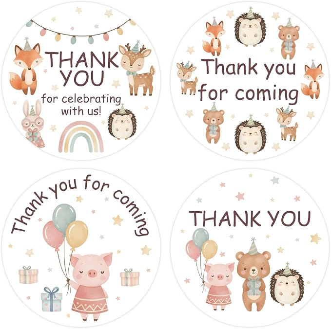 Serencatcher Party Animal Thank You Stickers by Serencatcher
