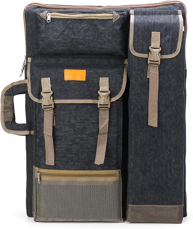 TRANSON Art Portfolio Case Artist Backpack Canvas Bag Large 26” x 19.5” by Transon