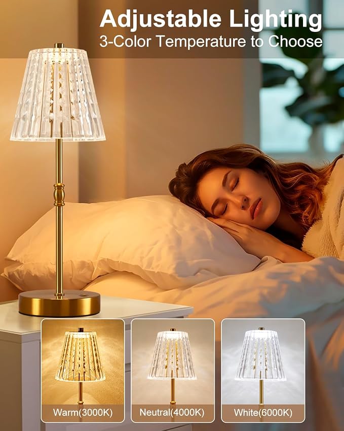 SAIWEYA Cordless Table Lamp, 5000mAh Rechargeable Battery Operated Portable Lamp - Image 3
