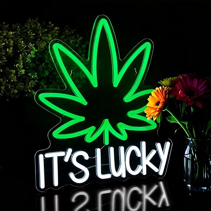 Weed Leaf Neon Sign Green LED Neon Lights Signs by Mvorixa