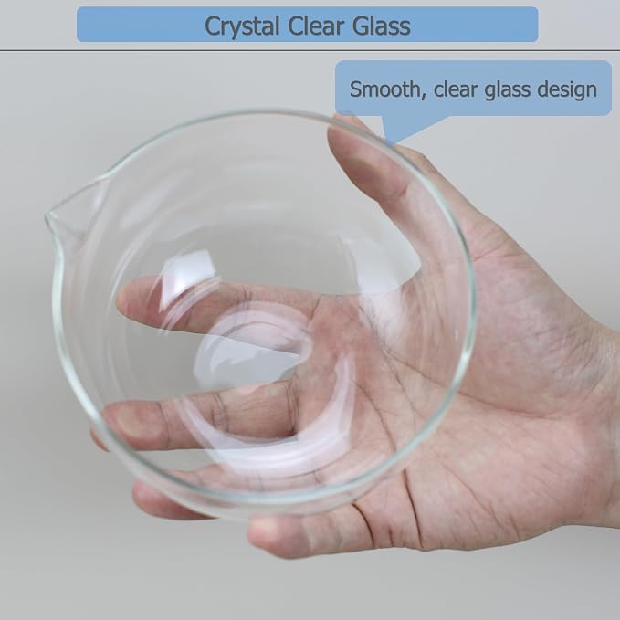 EIKS Glass Bowls with Spout for Mixing and Serving Sauce Jam Salad Coffee Milk - Image 7