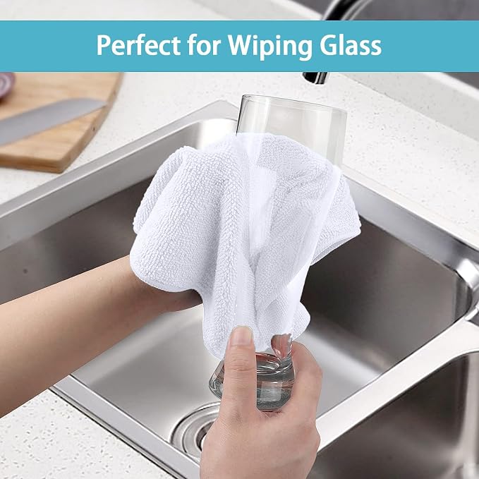 HOMEXCEL White Microfiber Cleaning Cloth 400 Pack, Microfiber Towel - Image 5