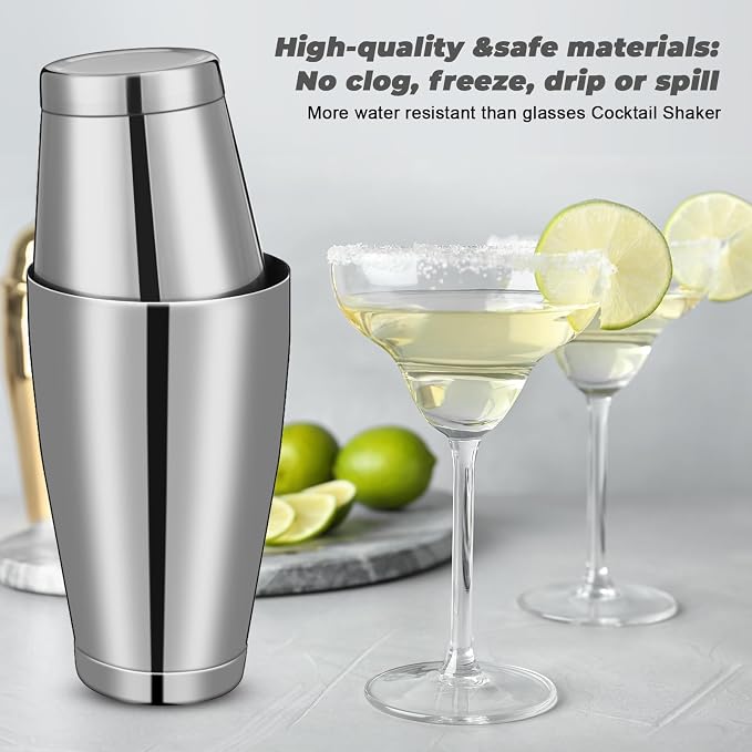 Sabary 6 Pcs Cocktail Shakers Professional Bar Shaker Boston Set Stainless - Image 5