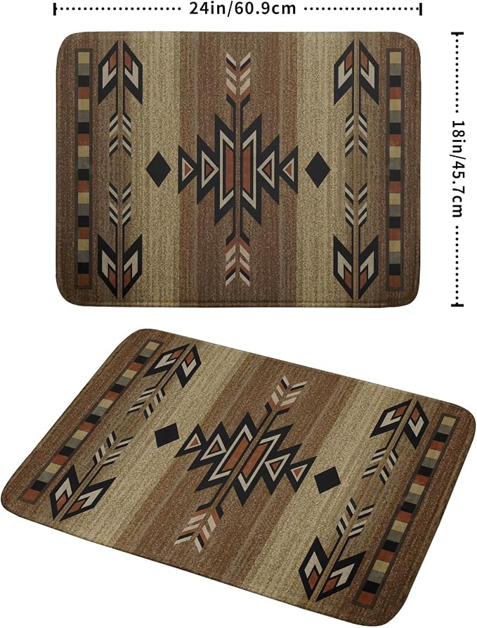 Giwawa 18"x24" Southwestern Dish Drying Mat Rustic Brown Tribal Ethnic Large - Image 2