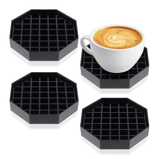 OCS Parts 4-Inch Coffee Countertop Drip Tray | 4-Pack | Spill Preventer Octagon by OCSParts