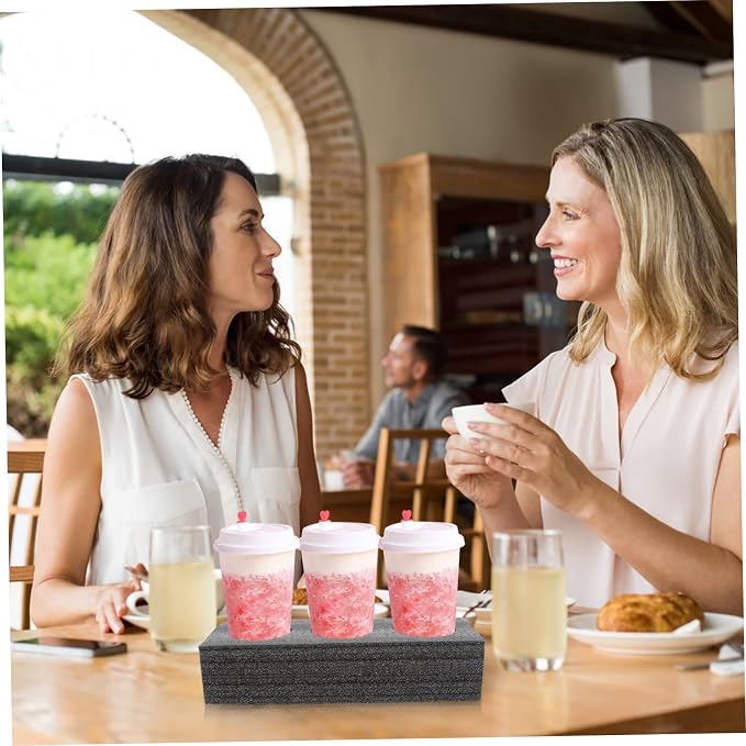 2pcs Milk Tea Drink Carrier Tray 3 Holes Foam Cup Holder - Image 7