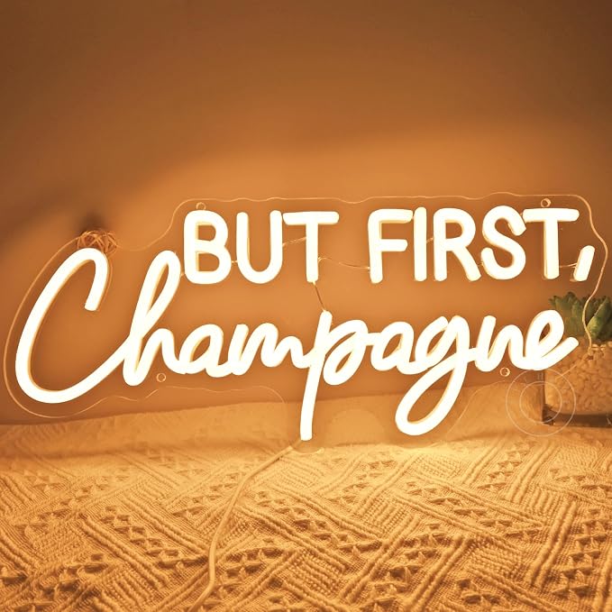 SYLHOME But First Champagne Led Neon Light Sign Home Bar Kitchen Man Cave Pub - Image 7
