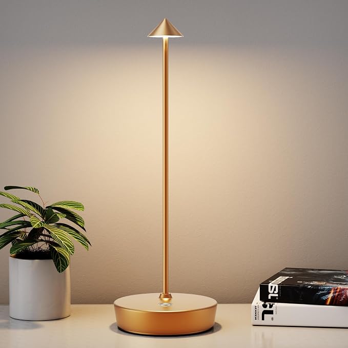 Rechargeable Cordless Table Lamp, Portable Powered LED Battery 6000mAh Metal by YIBEN