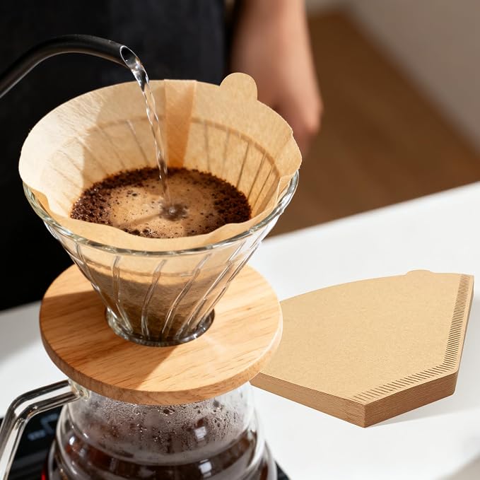 200 Count Coffee Filters #4, Disposable Cone Coffee Filters 8-12 Cup, - Image 3