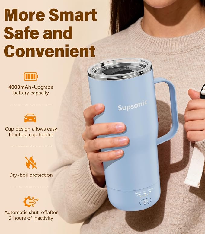 Supsonic - Smart Heated Coffee Mug, 20oz Rechargeable Self Heating Mug - Image 4