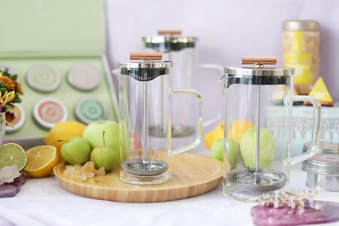 Teabloom Tea Press with Copper Pull Handle and Stainless Steel Filter – Tea - Image 4