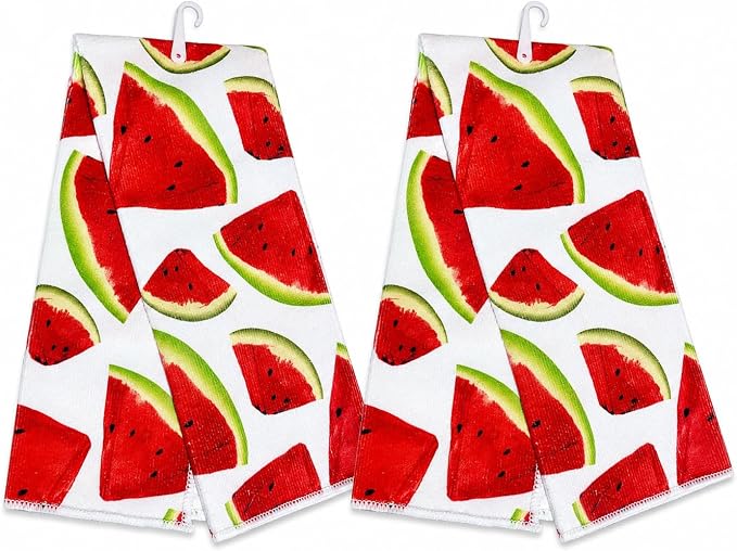 2 Piece - Watermelon Towel Set, Decorative Summer Hand Towels by Unknown