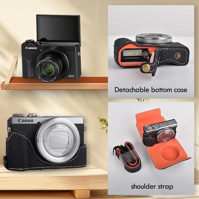 Rieibi G7 X G7X II G7X III Case, Trendy Leather Camera Case - Image 4