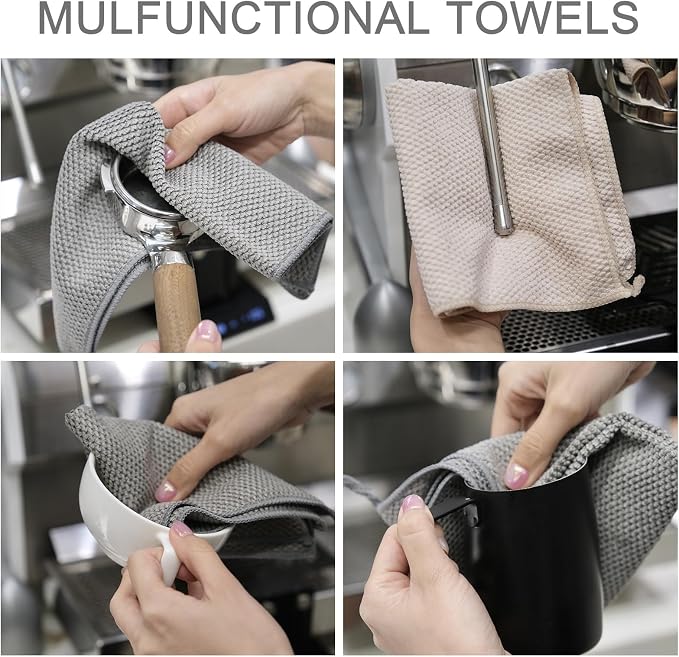 12Pack Barista Towels, Barista Microfiber Cloths, Coffee Cleaning Accessories - Image 3