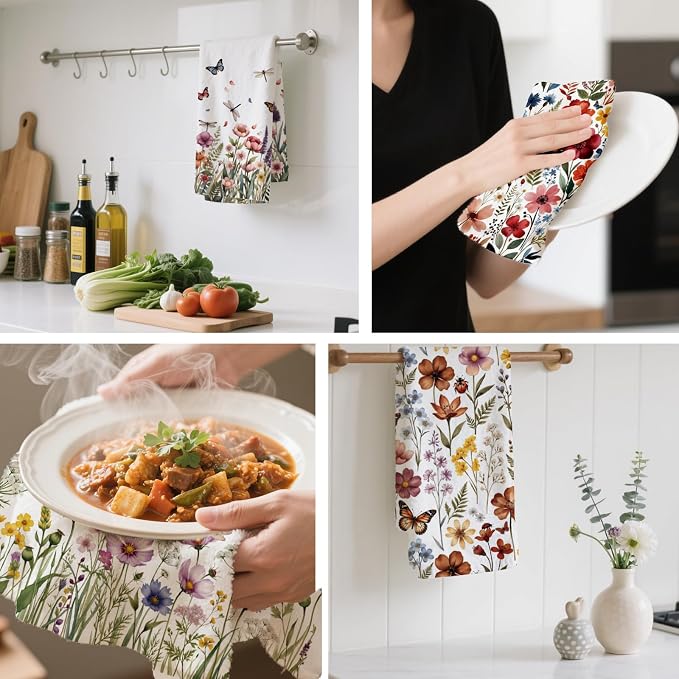 CUTHOLLOW Ship's Wheel Decorative Kitchen Towels Set of 4, 25.98"x17.72" Soft & - Image 4