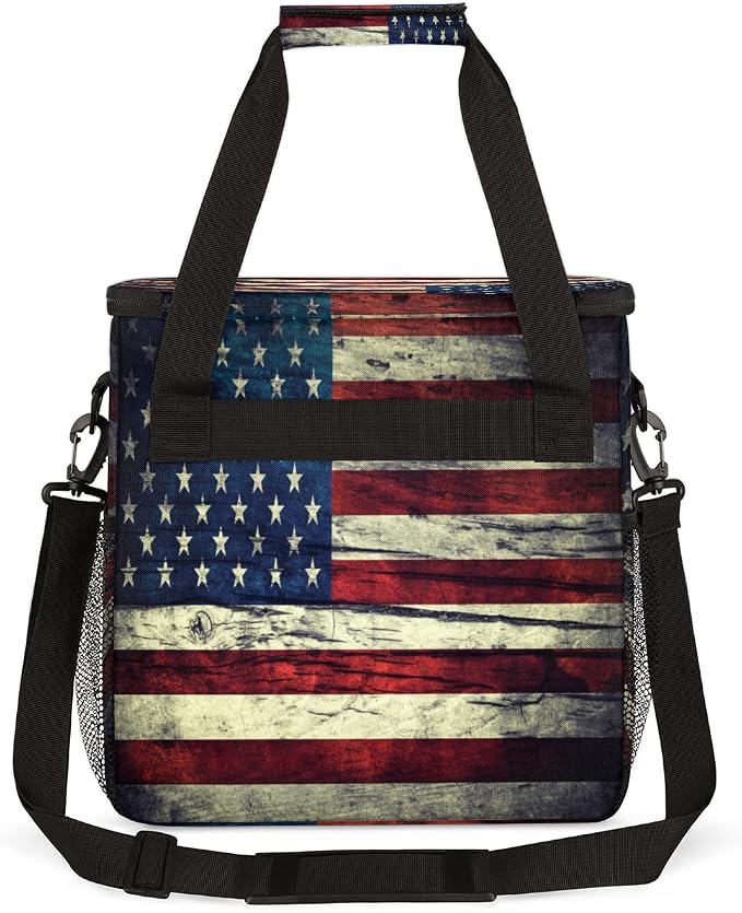 Vintage American Usa Flag Coffee Maker Carring Bag Travel Storage Tote Bag - Image 5