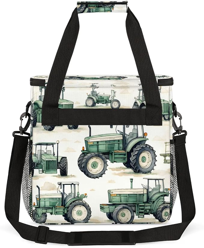 Green Construction Truck Excavator Coffee Maker Carring Bag, Large Insulated - Image 5