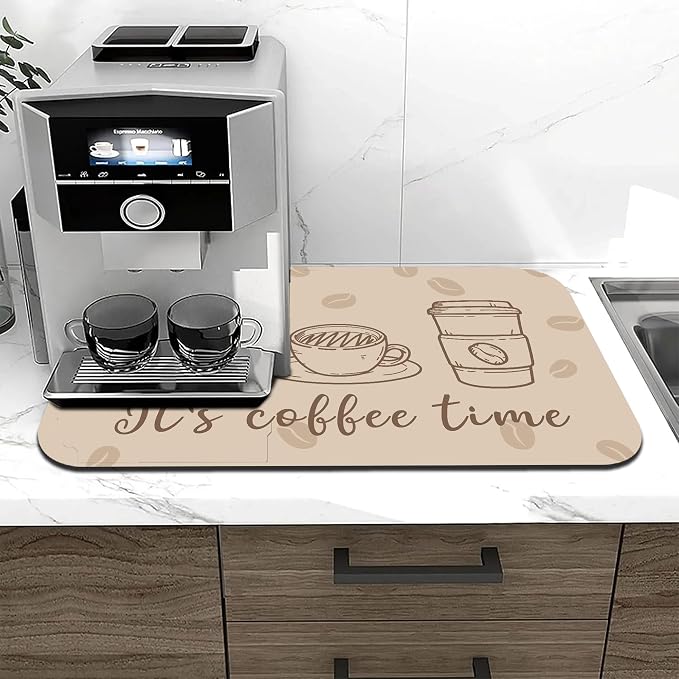It's Coffee Time Coffee Mat 12" x 19", Non-Slip Absorbent Quick-Dry Mat - Image 7