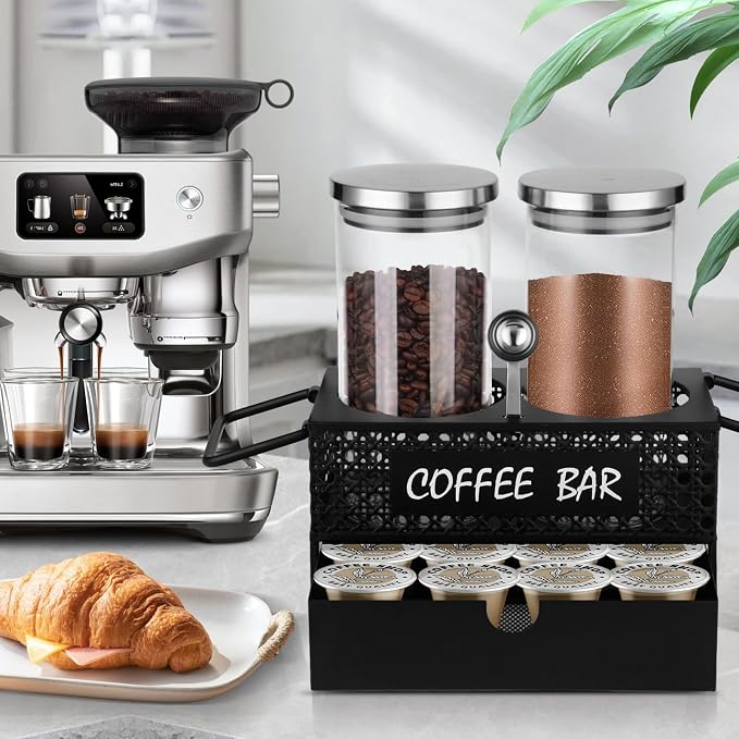 Glass Coffee Container with Shelf, 2x47oz Sugar Coffee Canister - Image 4