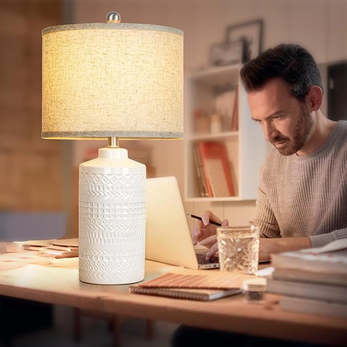 JUNNAI White Ceramic Table Lamp - Image 5