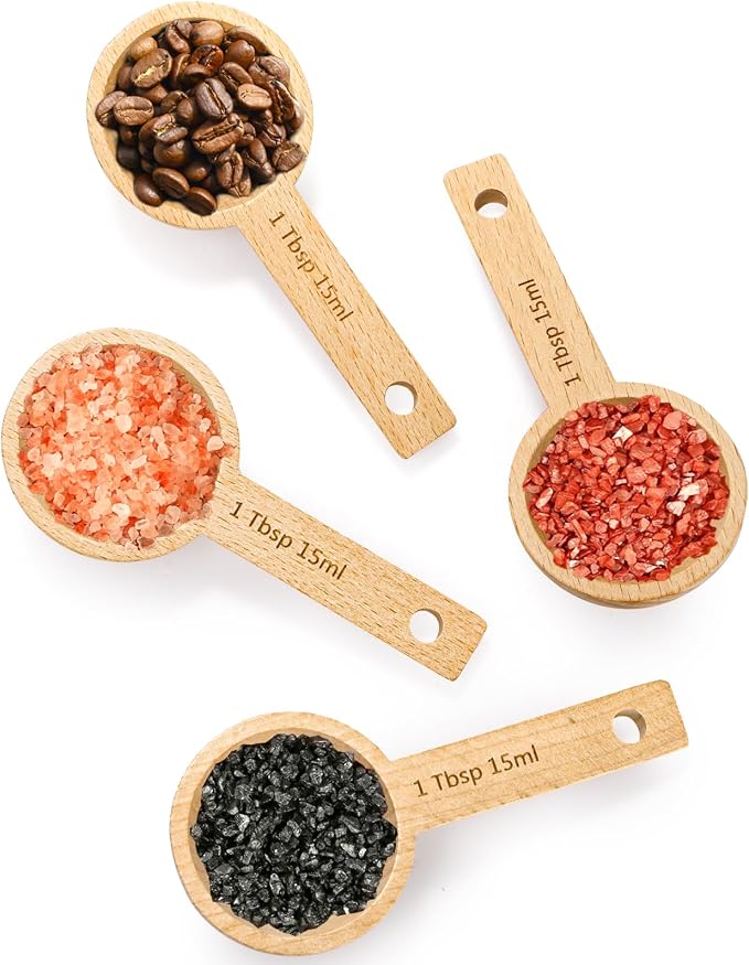 Tebery 8 Pack Wood Measuring Scoops - Image 5