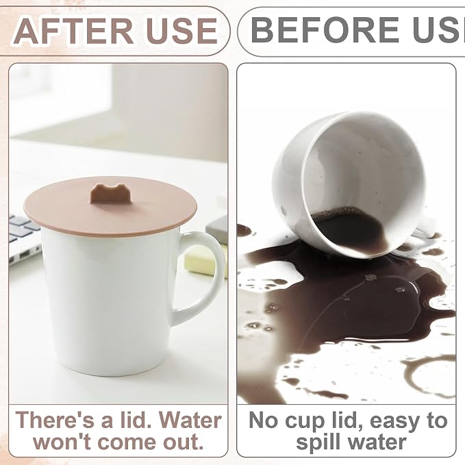 4pcs Silicone Cups Cover Lids, Universal Reusable Drink Cup Lids, Dust-proof - Image 4