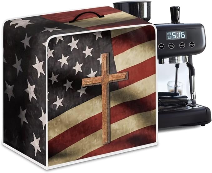 American Flag CrossCoffee Machine Covers Anti Dust Covers - Image 2