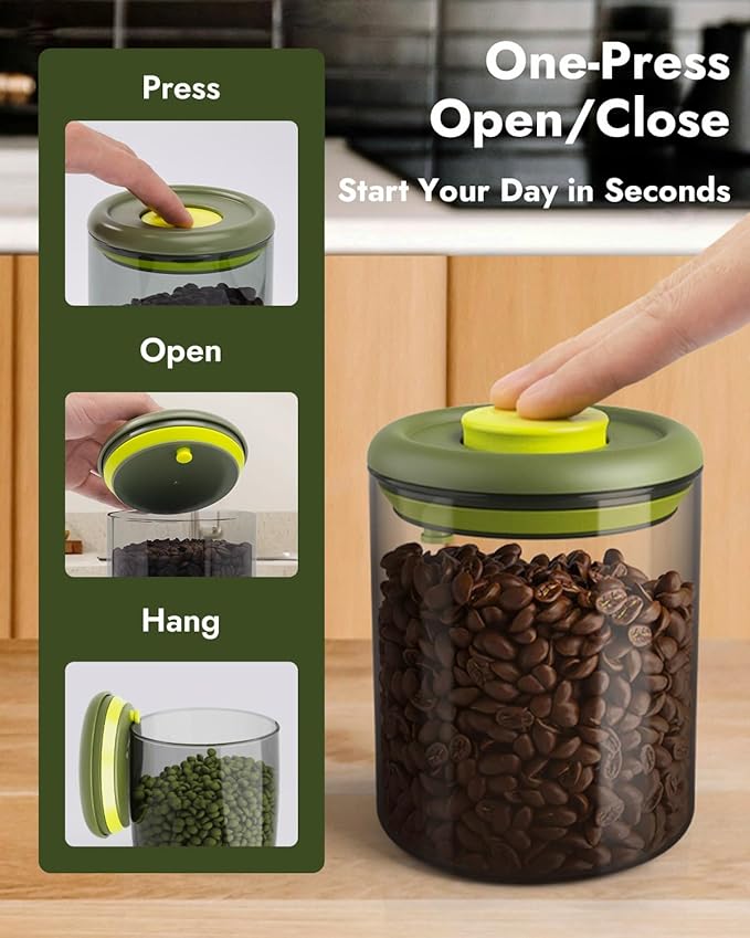Airtight Coffee Canister – One-Way CO₂ Valve, UV Protection, 3X Thicker Glass - Image 4