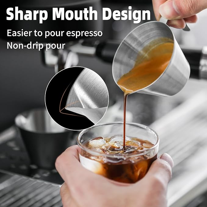 MHW-3BOMBER Espresso Measuring Cup Espresso Shot Cup 2oz Stainless Steel - Image 5