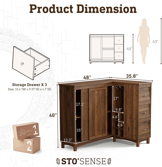 STO'SENSE Corner Bar Cabinet - Image 2