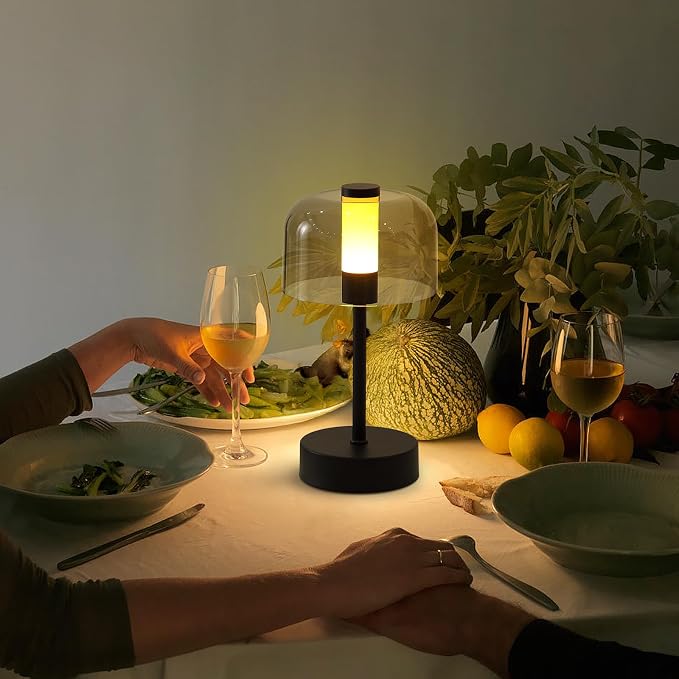 AIHYING Black Rechargeable Cordless Table Lamp, Portable Modern LED Night Light - Image 3