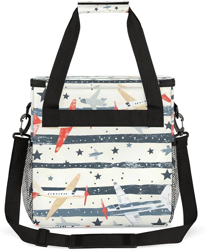 Cute Airplane Coffee Maker Carring Bag, Large Insulated Storage Organizer Case - Image 5